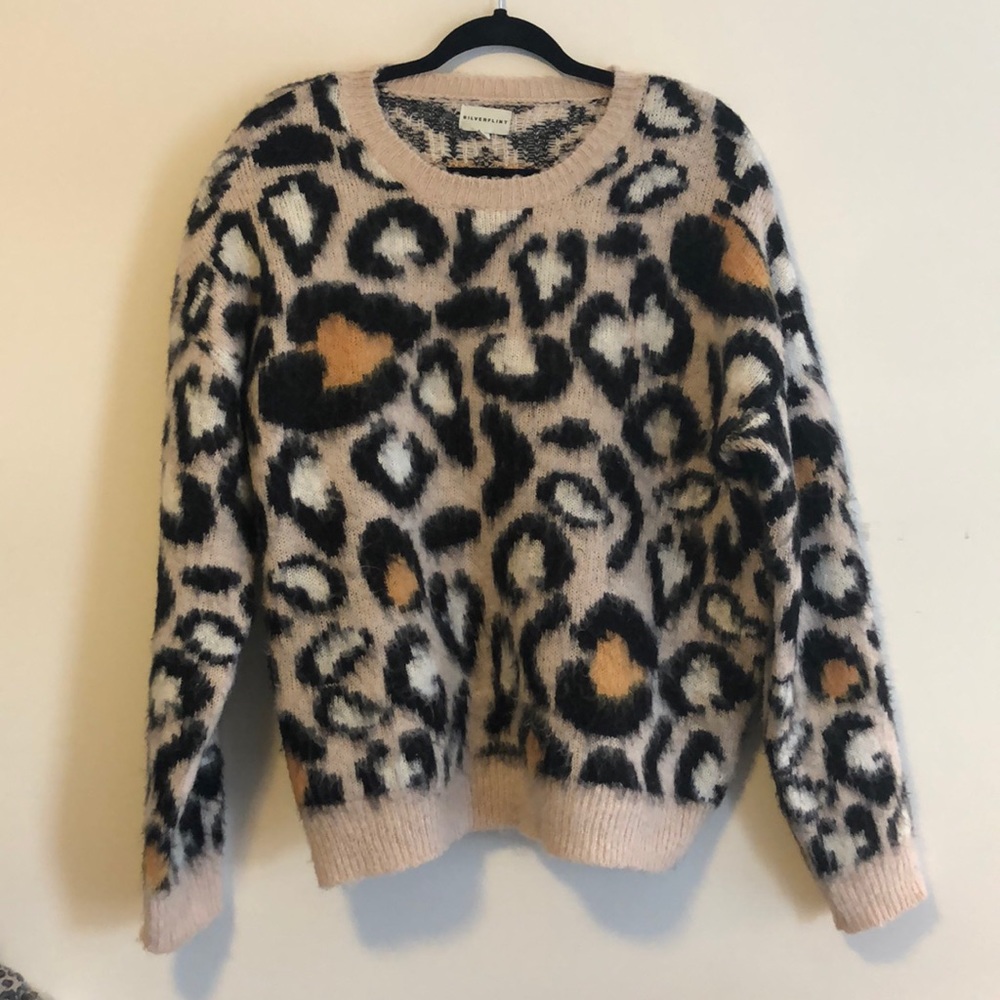 3/$25 Leopard sweater yellow and tan